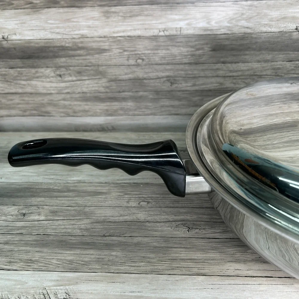 Kitchen Craft West Bend Wok Stainless Skillet Fry Pan Sauté Pot Lid